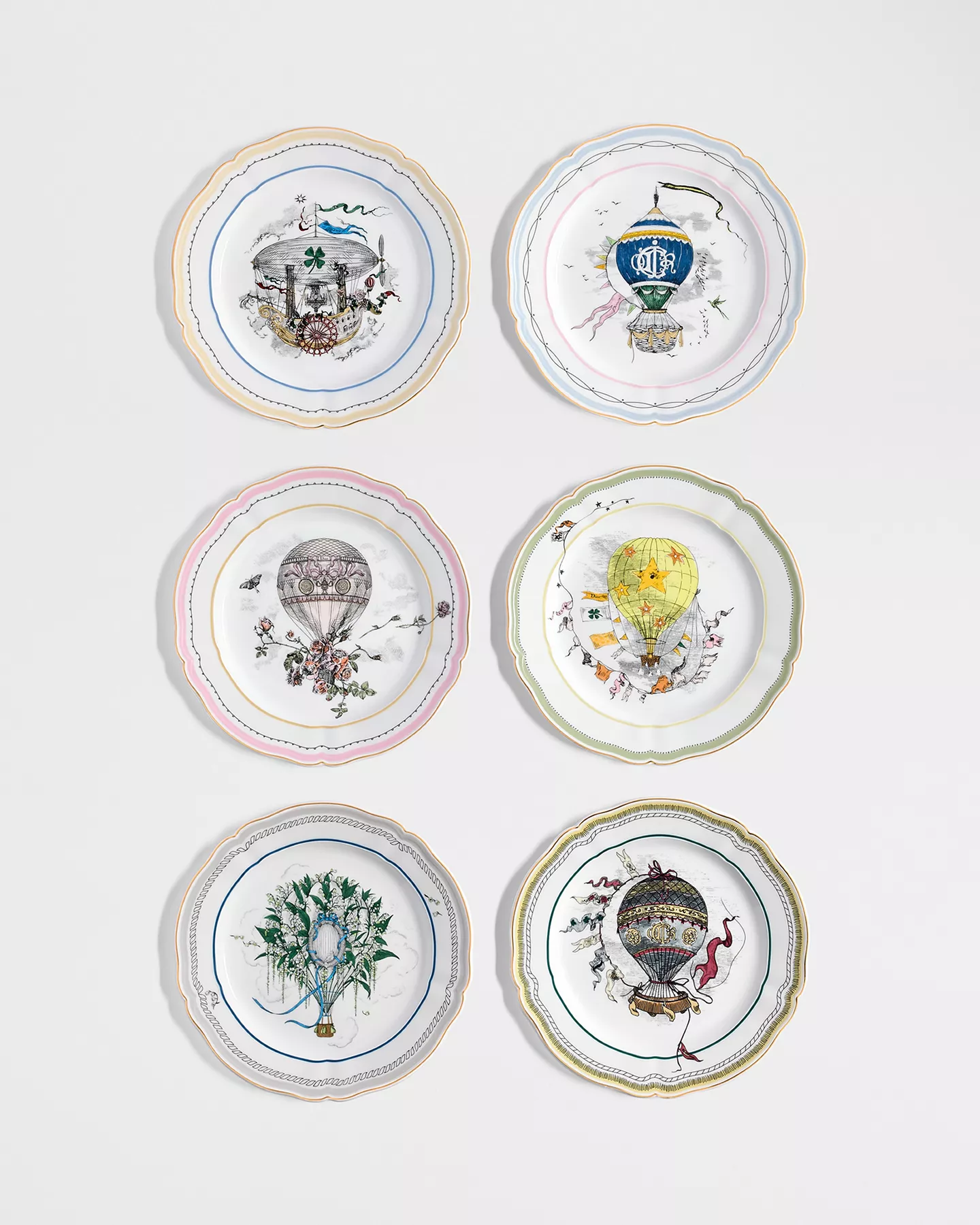 Set of Six Dessert Plates