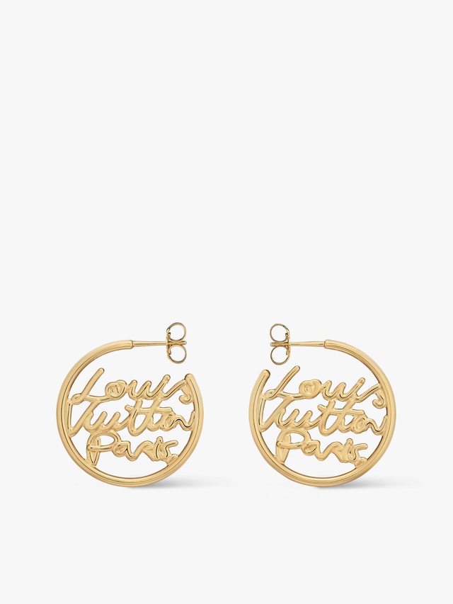 LV Script PM hoop earrings
