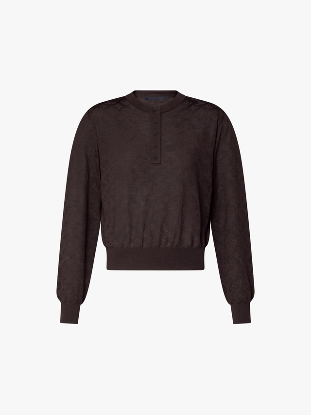 Mahina openwork henley sweater