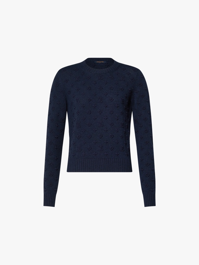 Monogram embroidered cashmere sweater