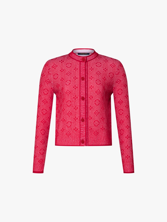 Monogram cardigan in tweed-effect knit