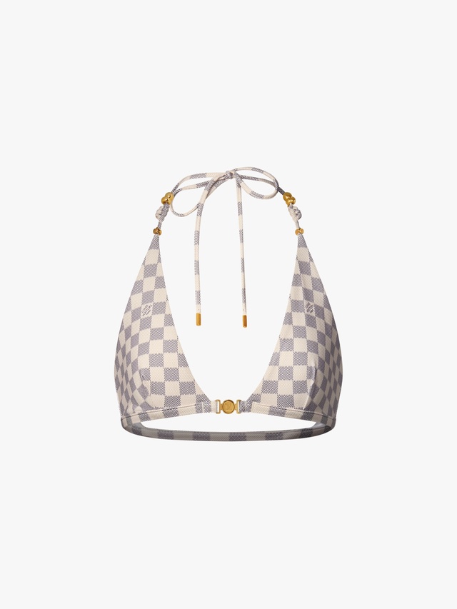 Damier triangle swimsuit top