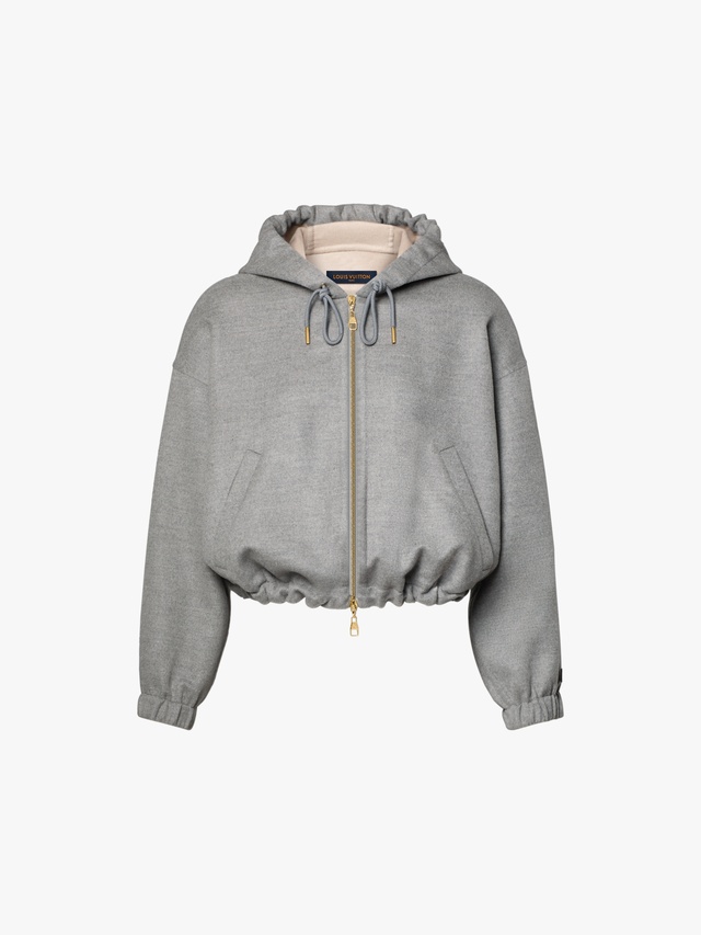 Double-faced cashmere hoodie