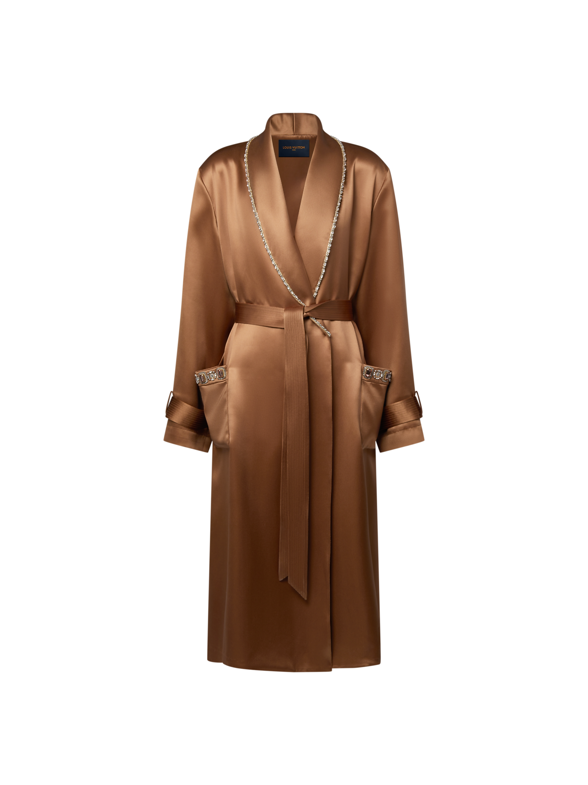 Jewel-edged bathrobe coat