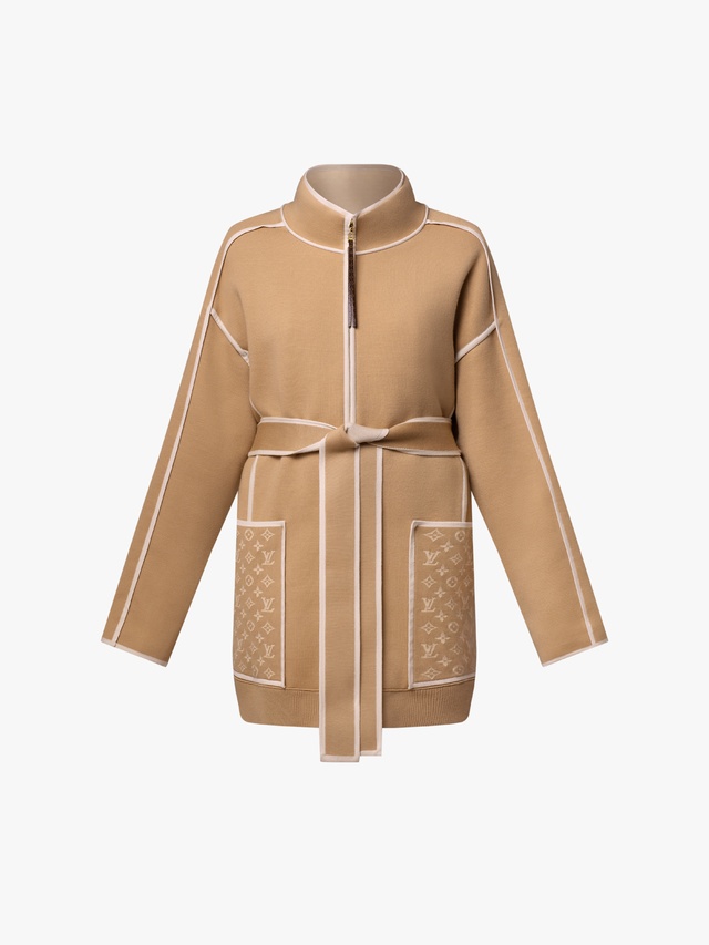 Knitted coat with Monogram details