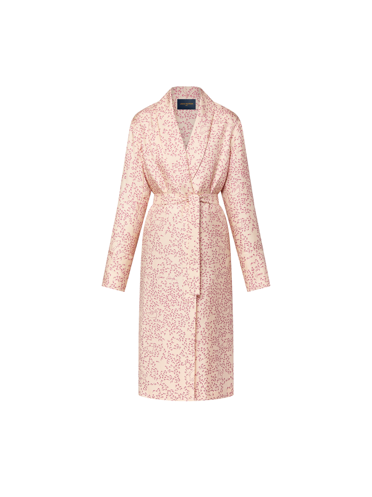 Cat and mouse print bathrobe