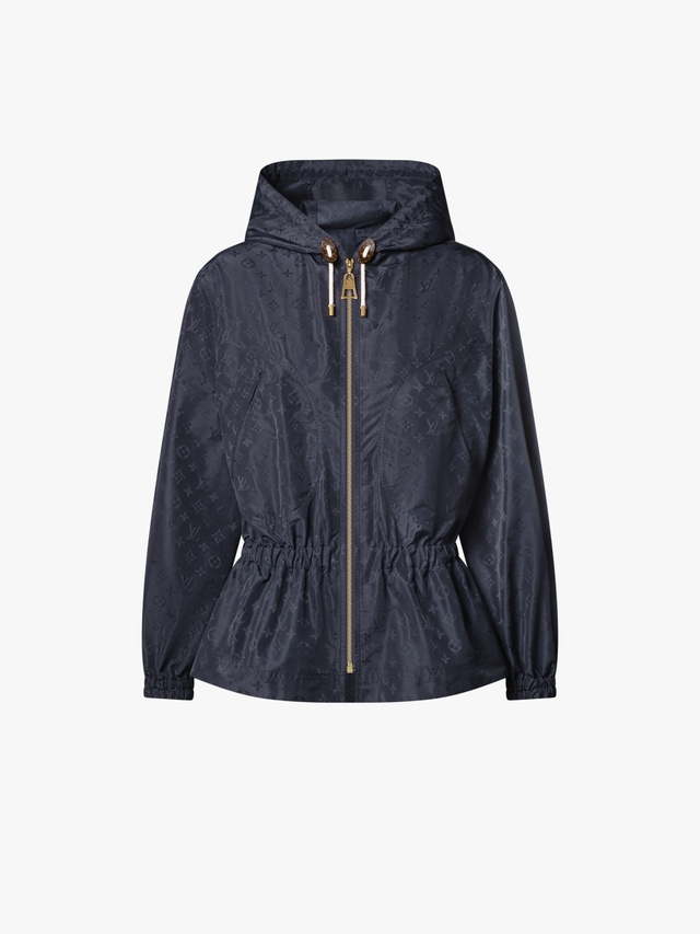 Monogram water-repellent parka