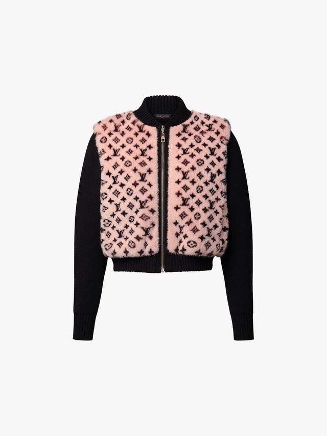 Monogram mink bomber jacket