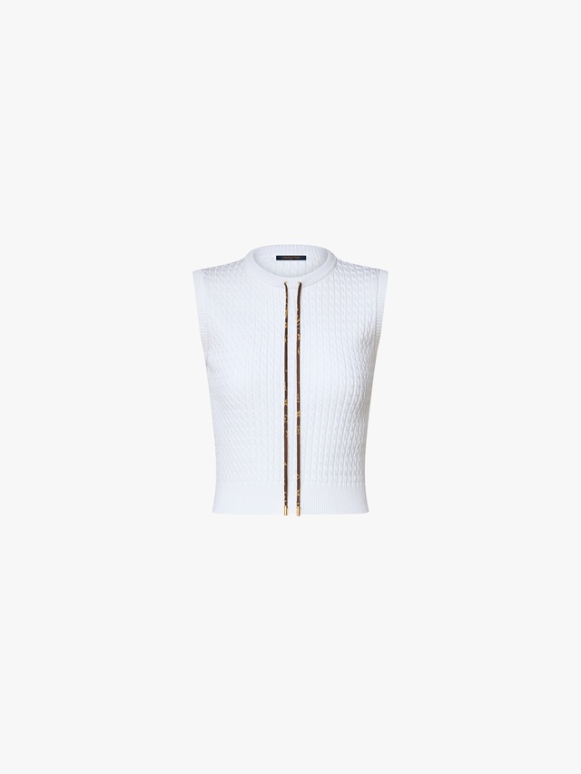 Monogram knit drawstring top