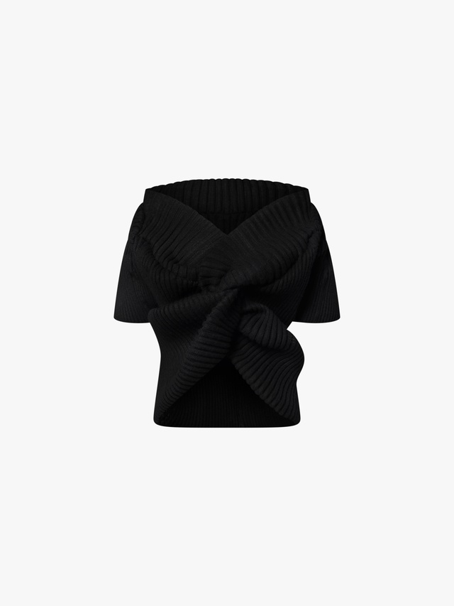 Tie-front knit top