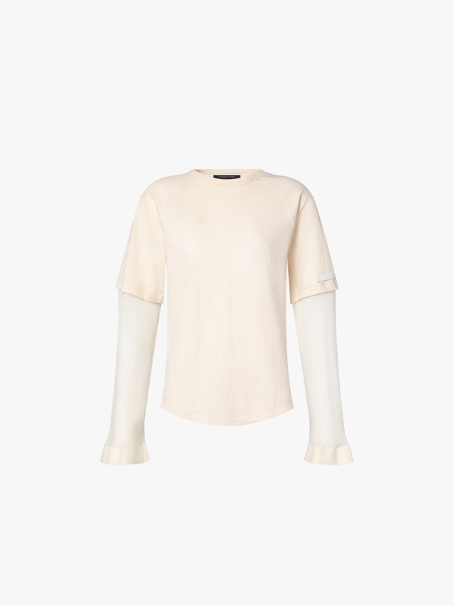 Long-sleeved T-shirt with layered effect