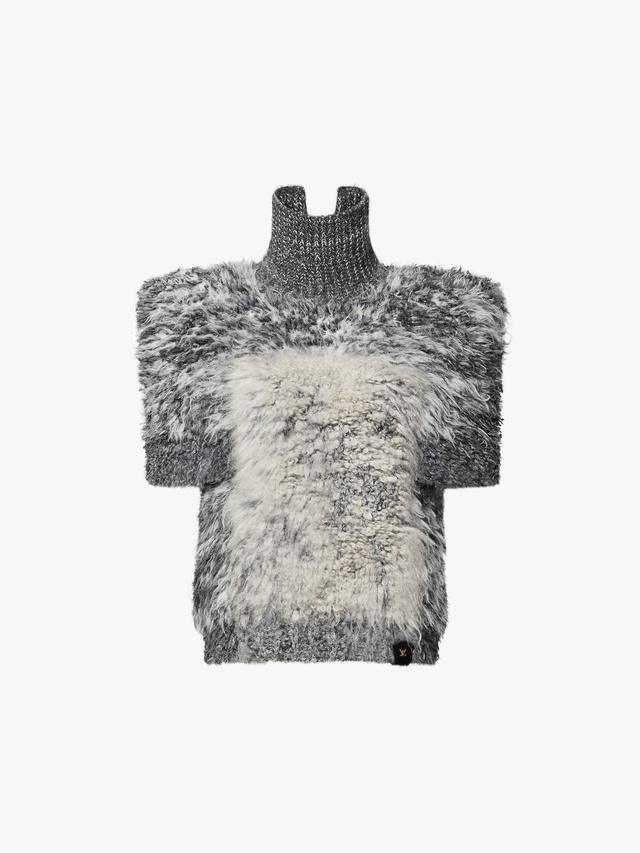 Fur-effect knit top