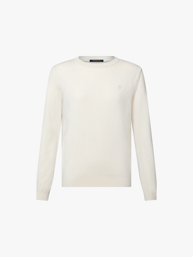 Pull en cachemire à signature brodée