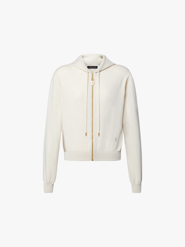 Hooded cashmere jacket
