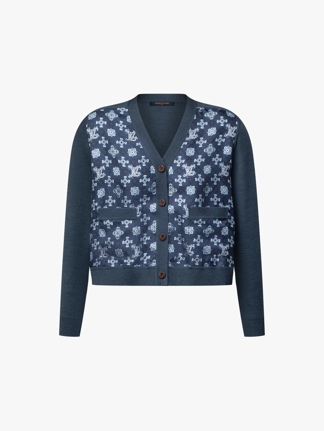 Cardigan with Monogram Art Nouveau pattern on the front