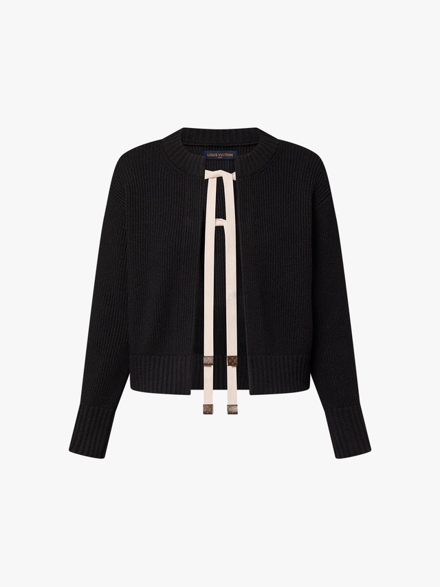 Ribbon-tie cardigan