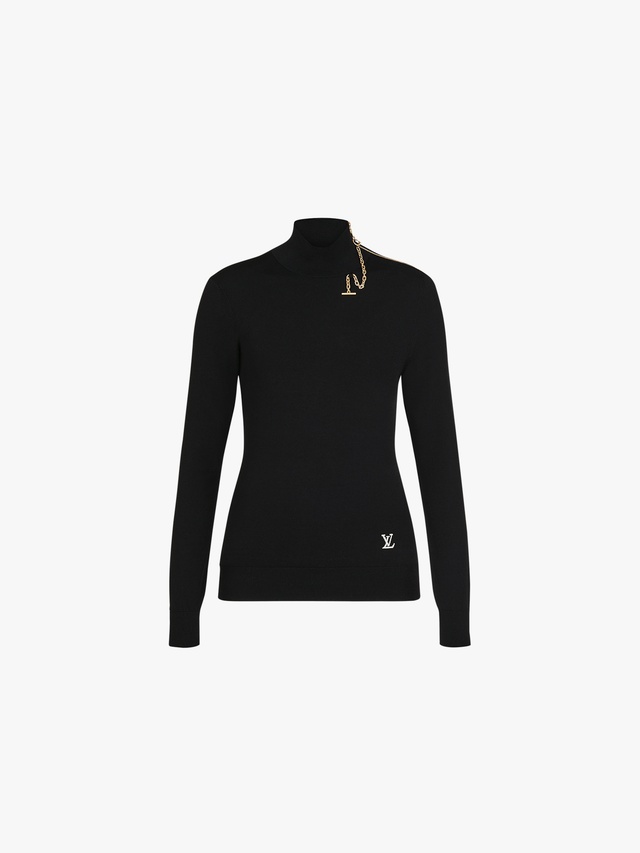 Turtleneck sweater with shoulder detail