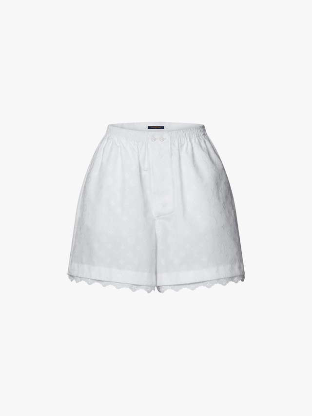 Shorts with English embroidery trims