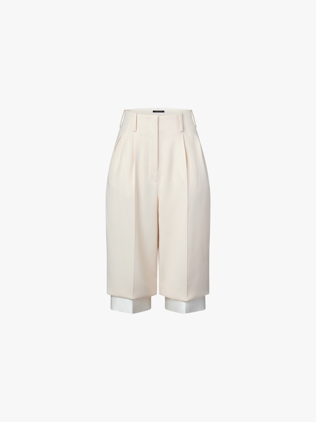 Dressy Bermuda shorts with layered effect