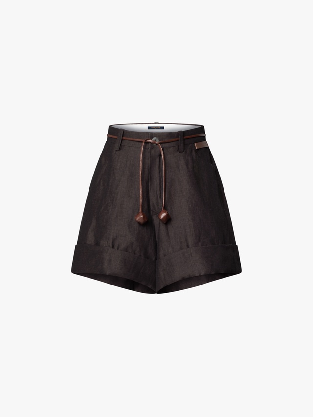 Dressy shorts with drawstring belt