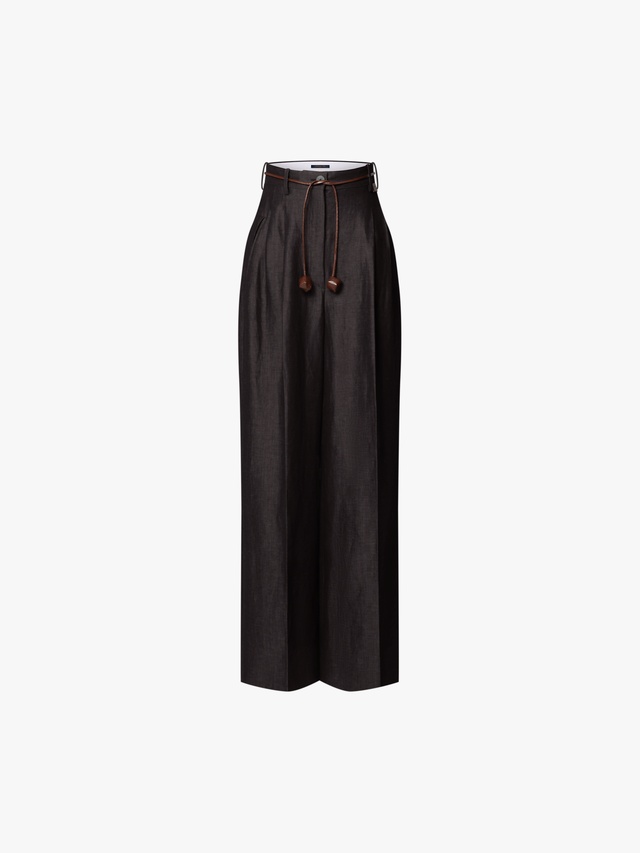 Dress pants with drawstring belt