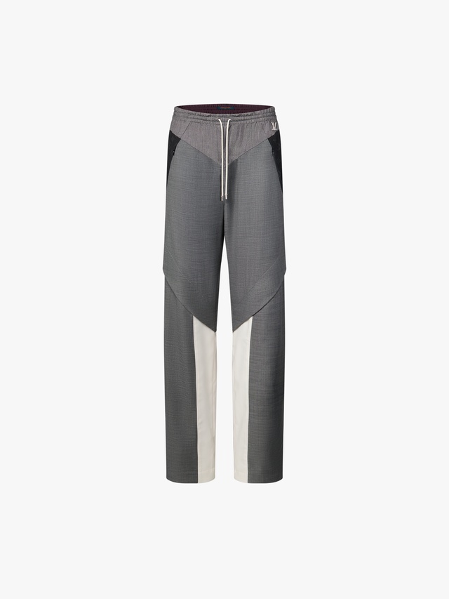Color-block wool jogging pants