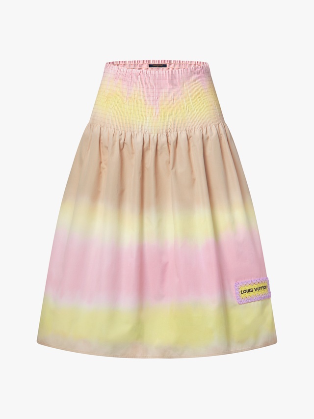 Tie & dye smocked skirt