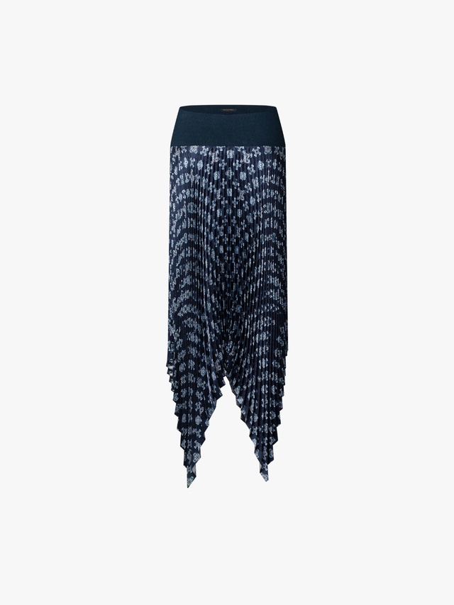 Art Nouveau Pleated Handkerchief Hem Skirt