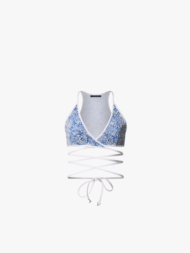 Monogram Foliage swimsuit top