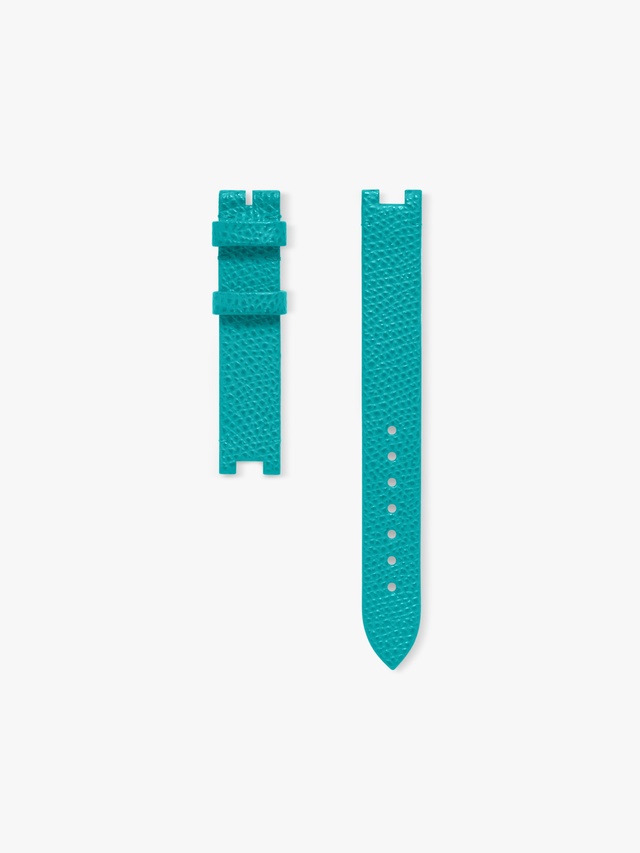Color Blossom watch strap in turquoise calfskin