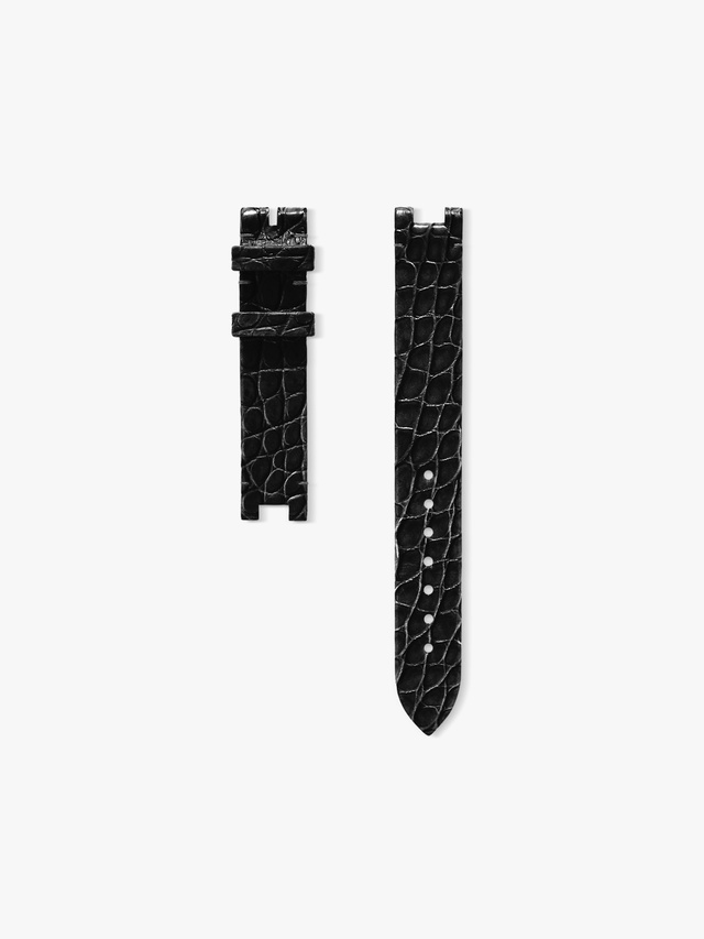 Color Blossom watch strap in black alligator leather