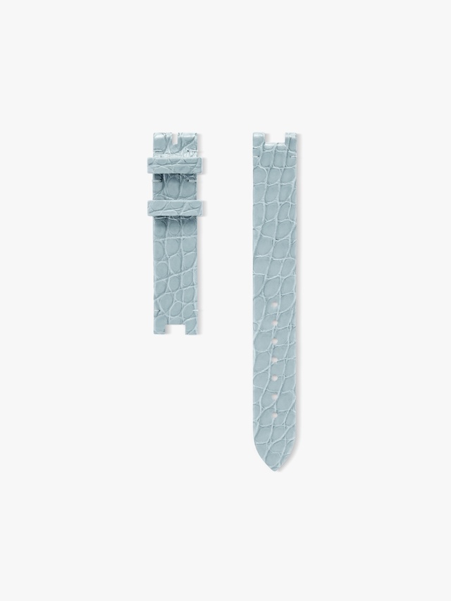 Color Blossom watch strap in blue-gray alligator leather