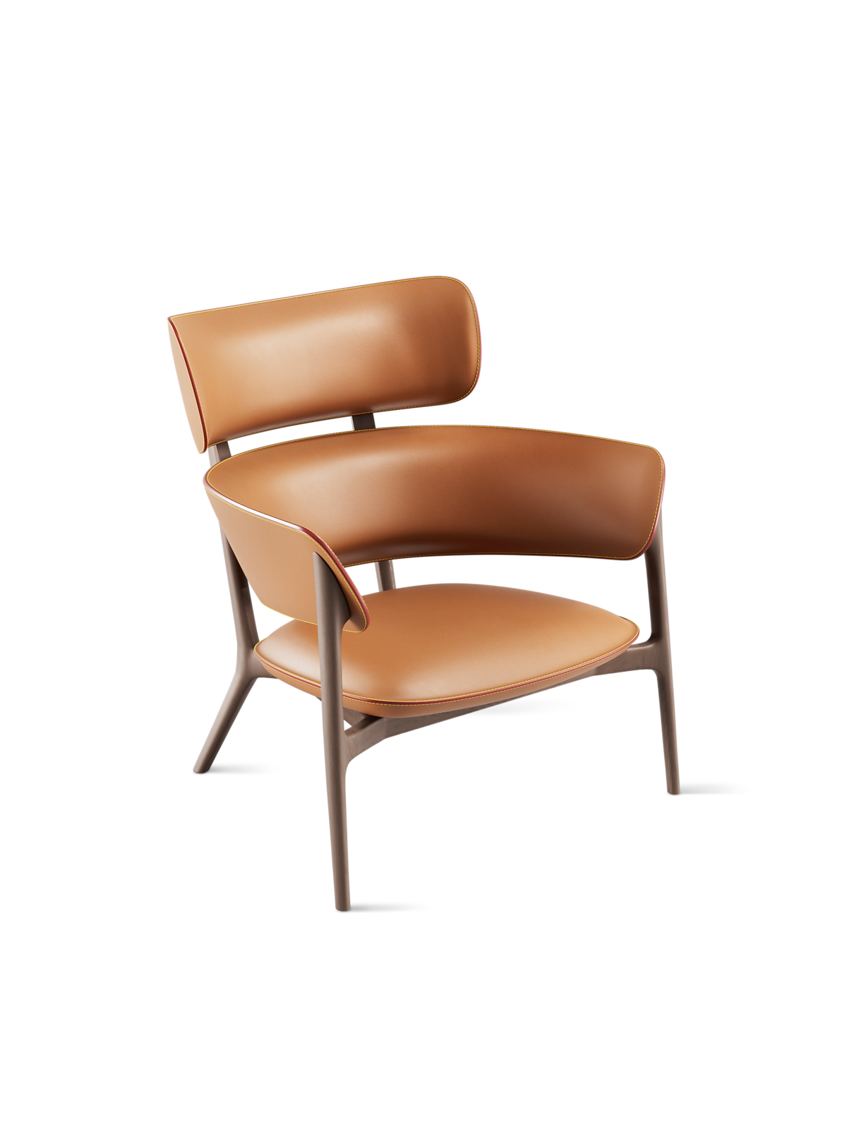 Collar Lounge Chair - Caramel / Walnut