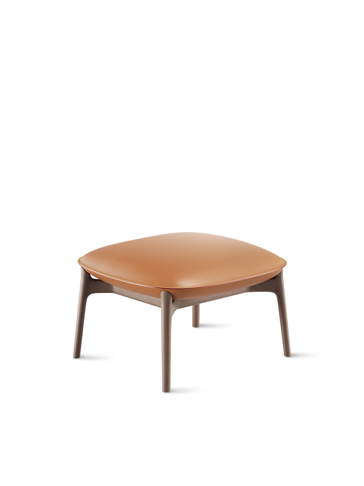 Lounge Collar Stool - Caramel / Walnut