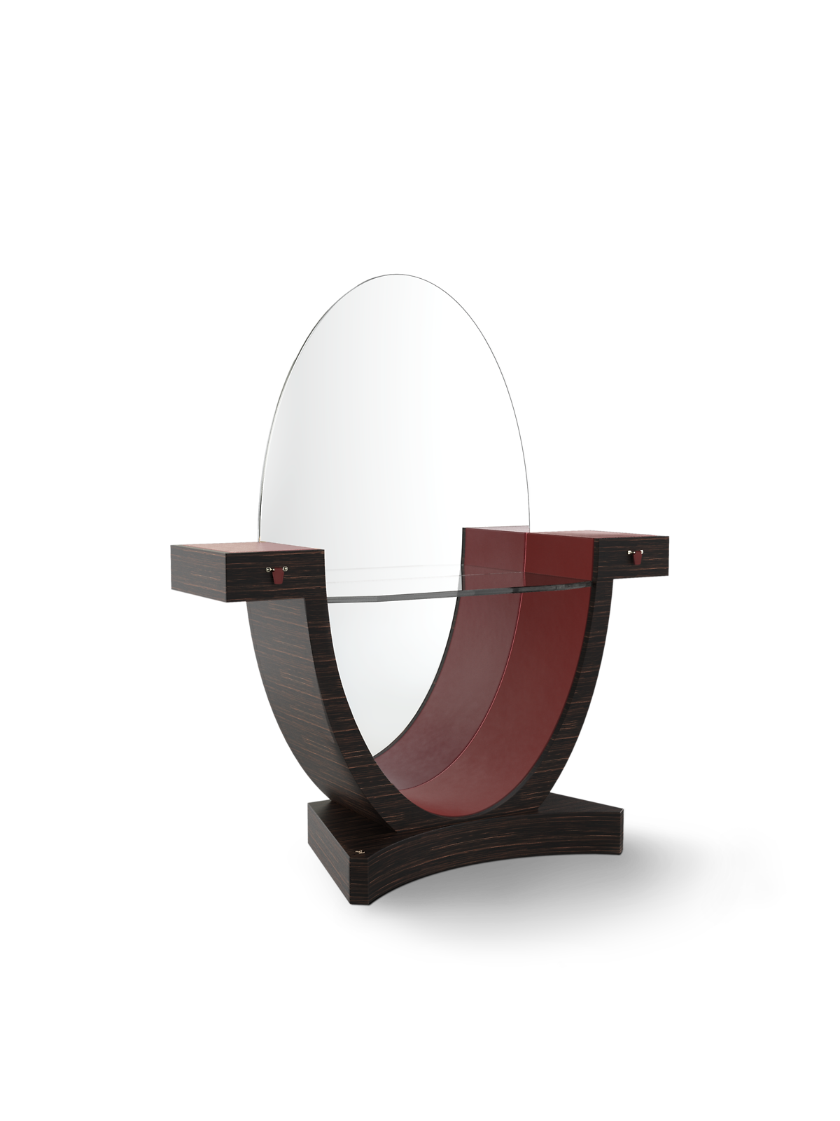 Céleste Dressing Table - Palm / Red leather