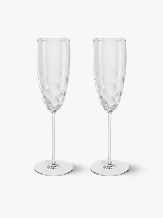 Set of two Twist H25 champagne flutes