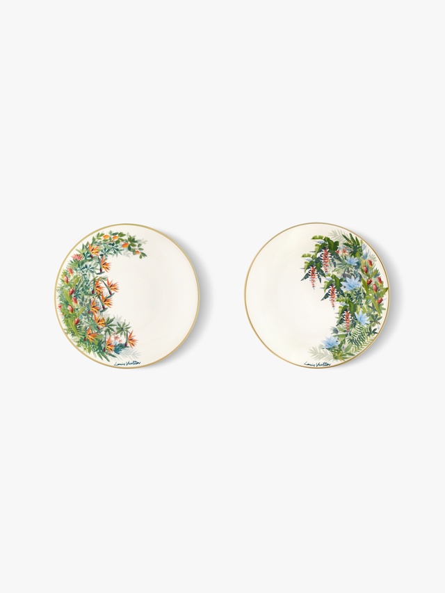 Set of 2 Tropical Jungle bread plates