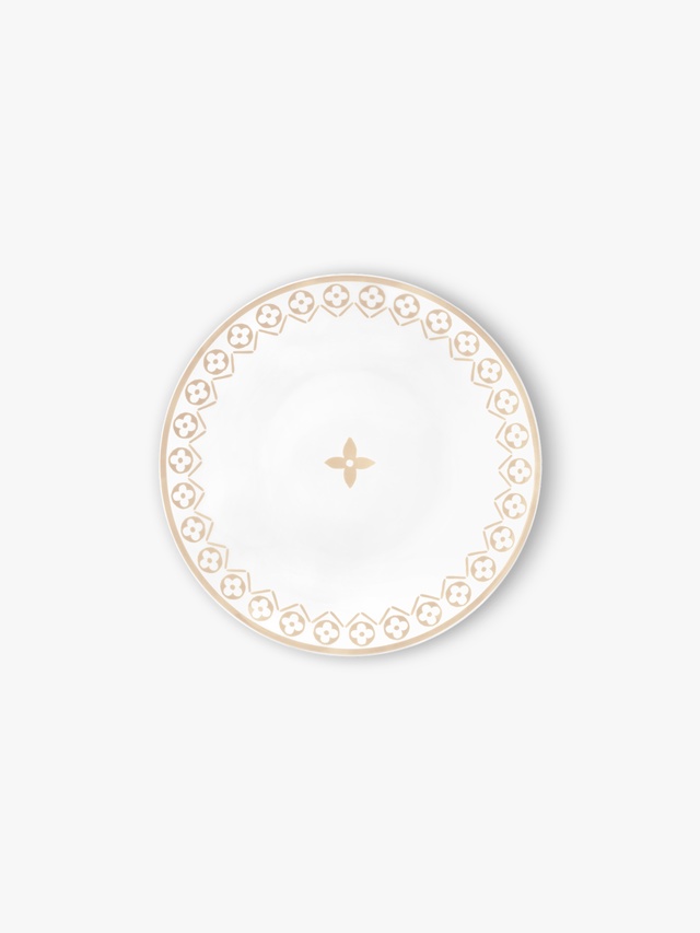 Set of two Monogram Flower Tile dessert plates