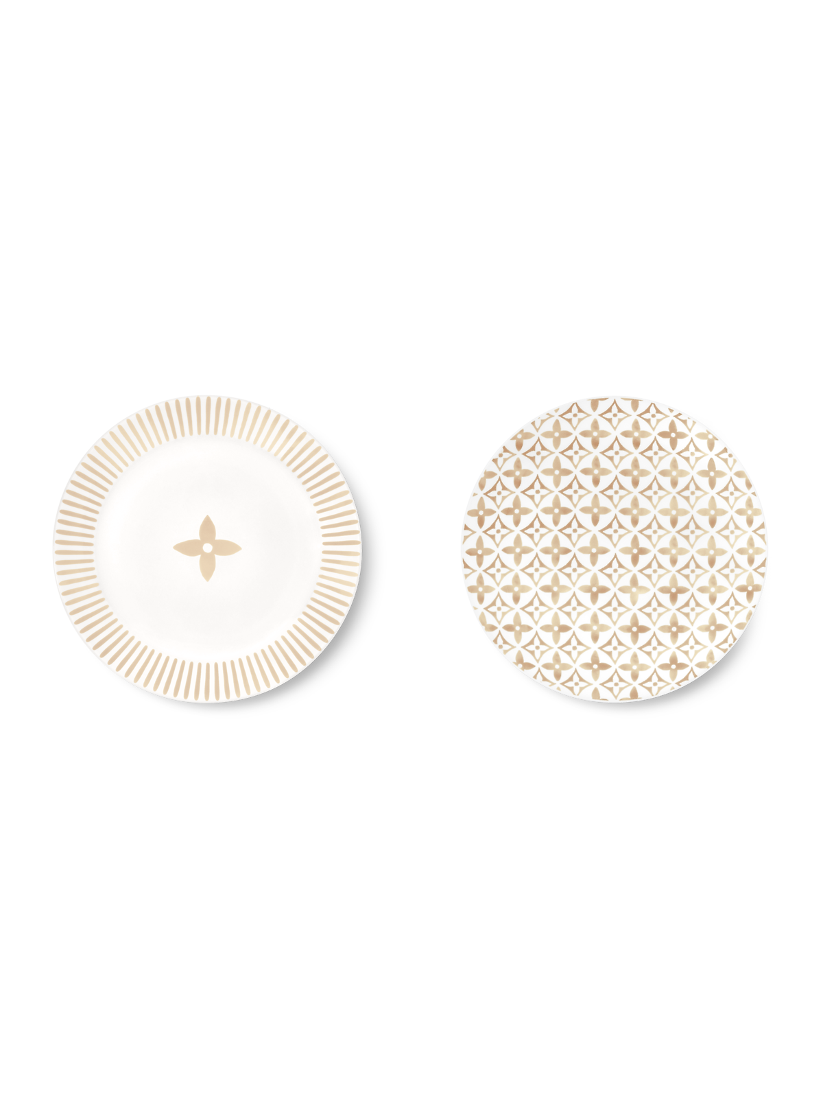 Set of two small Monogram Flower Tile plates