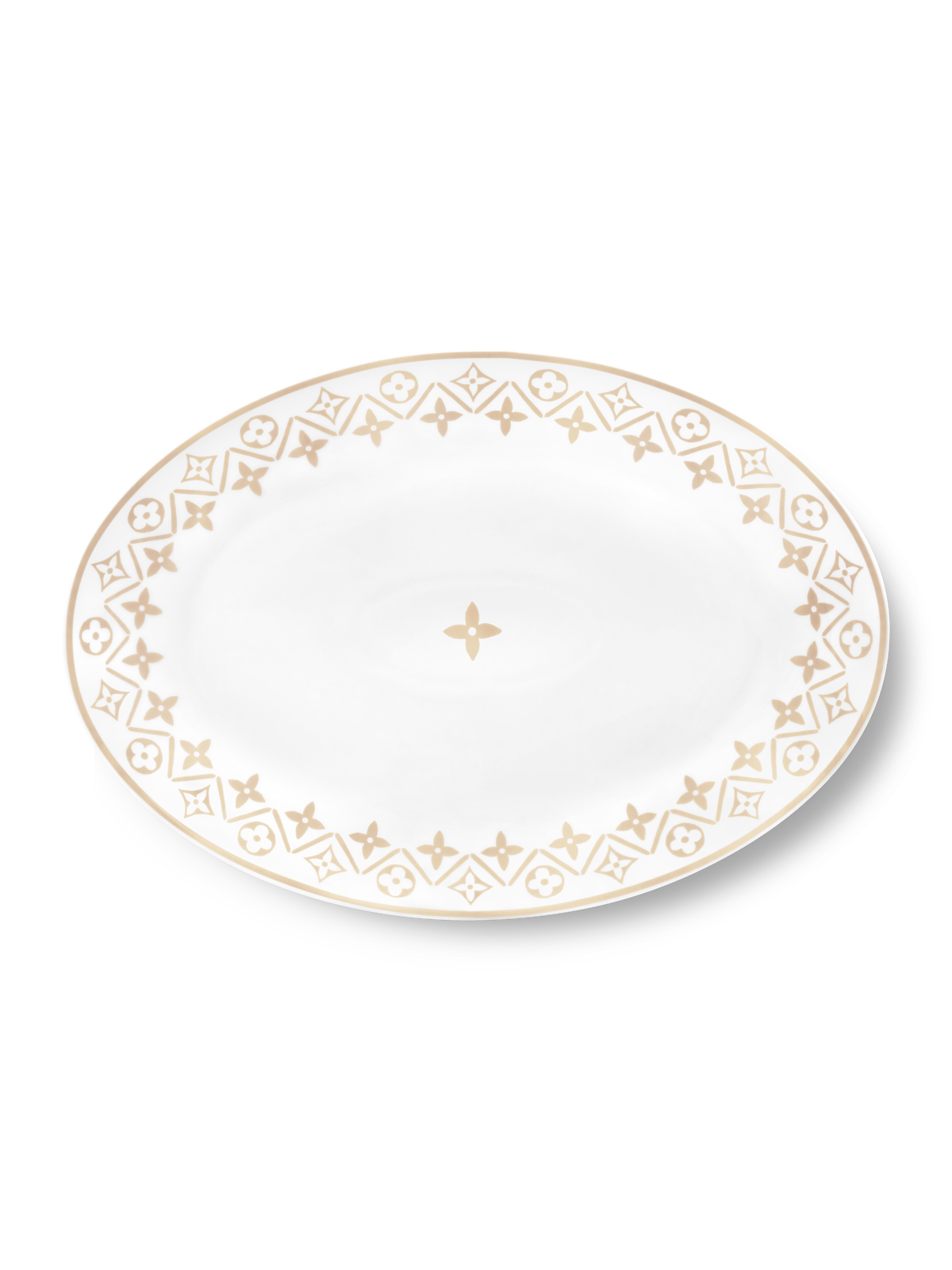 Monogram Flower Tile Oval Plate