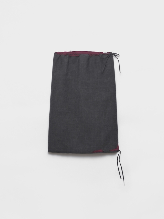 Bonded hopsack midi-skirt with devoré effect