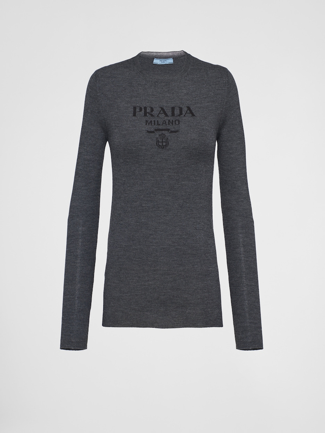Superfine wool crew-neck sweater