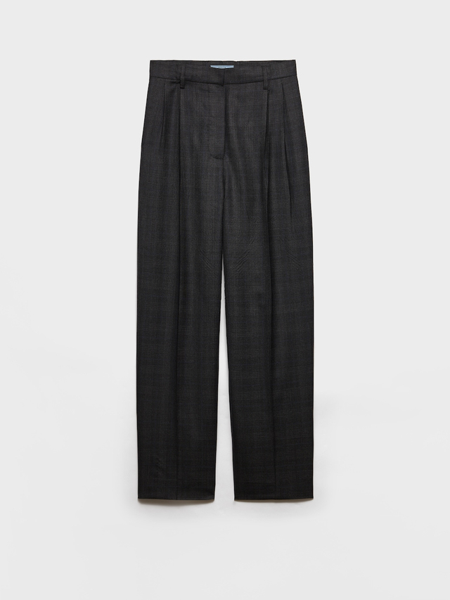 Checked wool pants