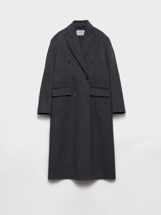 Double-breasted double cashwool coat
