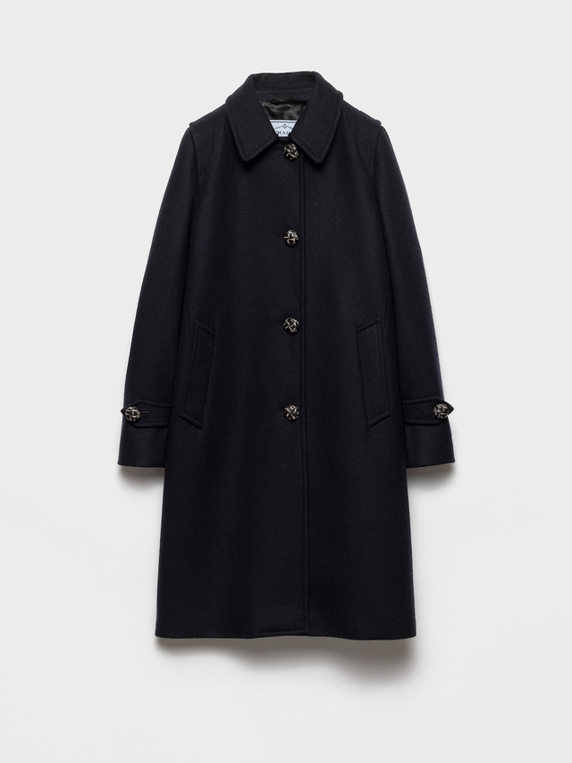 Single-breasted double loden coat