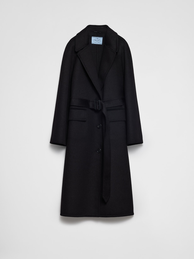 Single-breasted cashgora coat