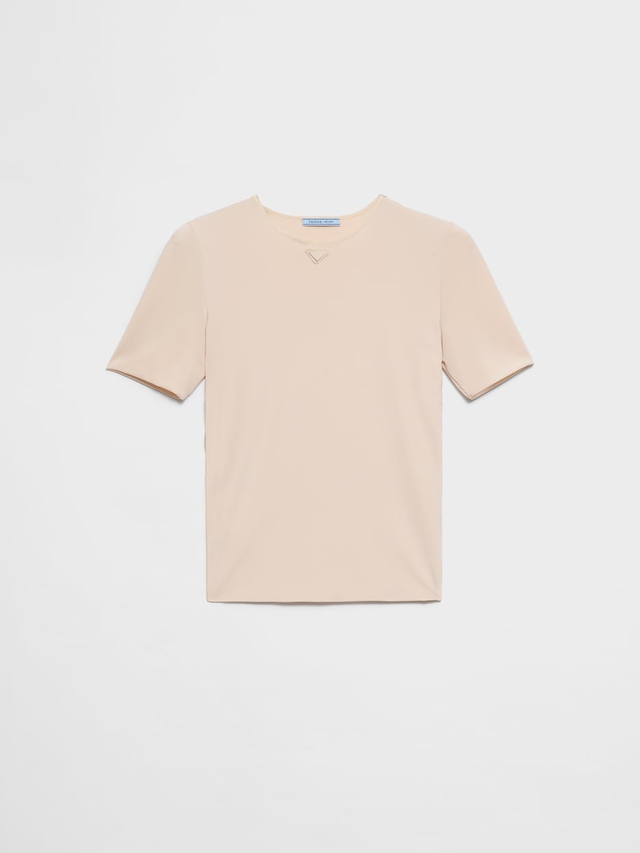 Short-sleeved stretch fabric T-shirt