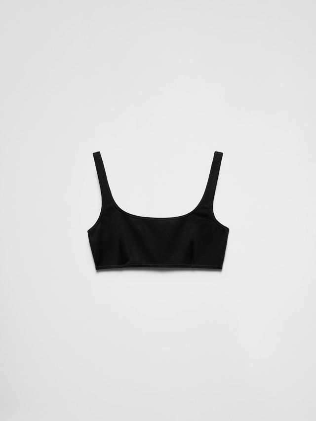 Interlock fabric bikini top