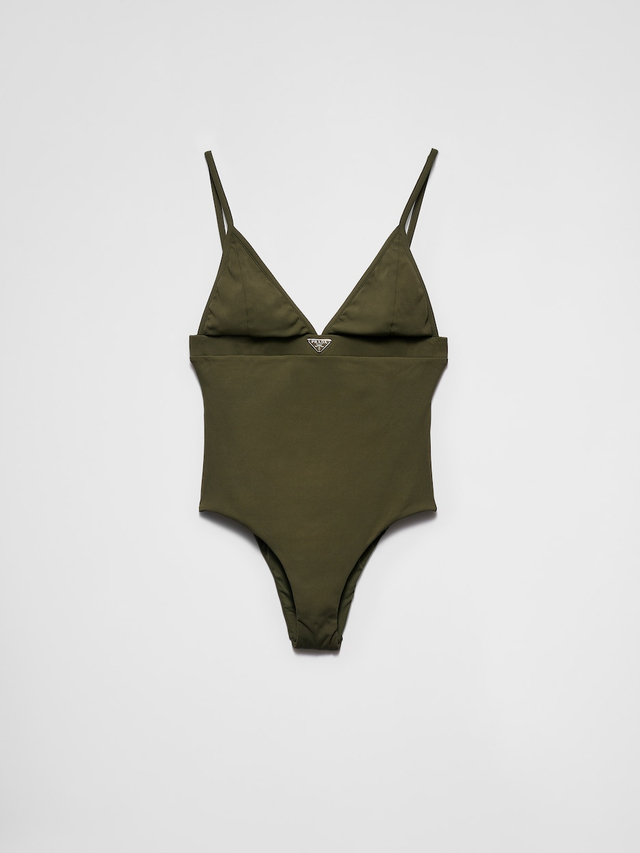 Ribbed knit one-piece swimsuit