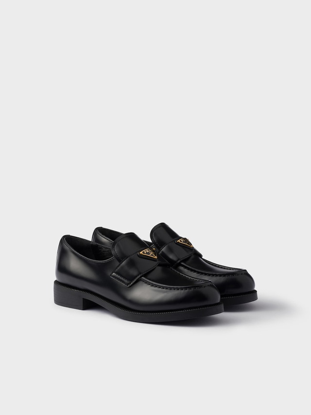 Brushed leather loafers